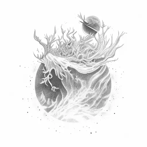 Universe And Nature In Vertical Form