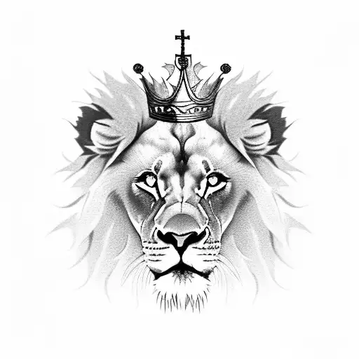 Lion With Red Eyes And Crown
