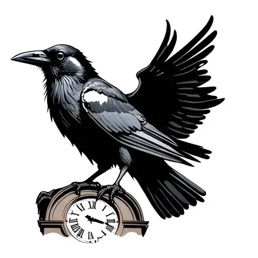 Crow Standing On Clock Tower