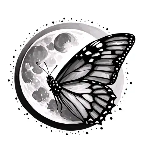 Butterfly And Moon