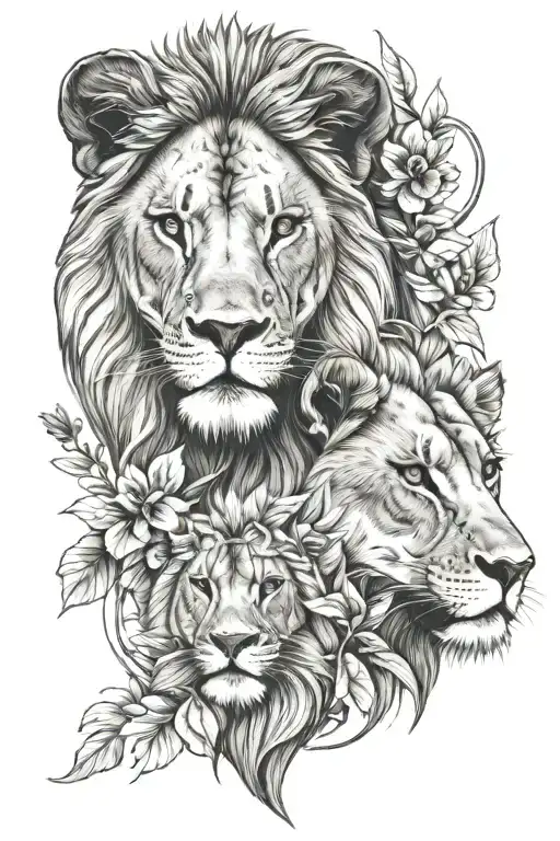 Lion Lioness Nature Inspired