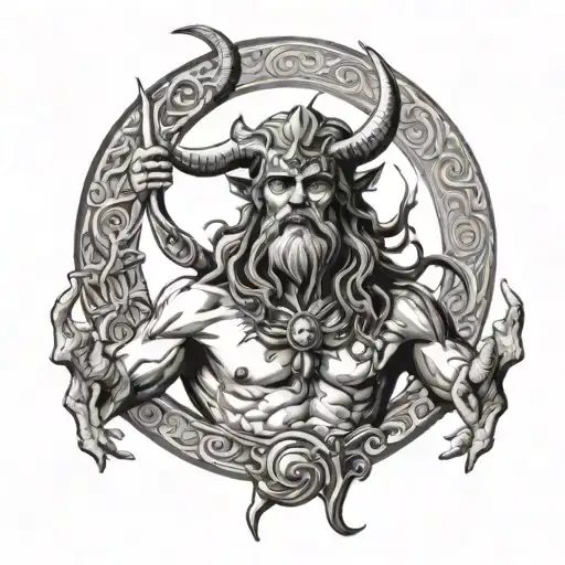 Horned God Reaching For The Moon