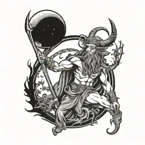 Horned God Reaching For The Moon