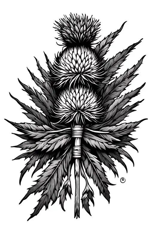 Native American Dream Cather With Thistle Tied Together