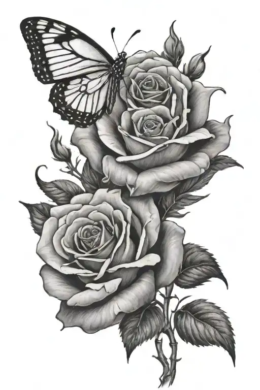 Rose And Butterfly
