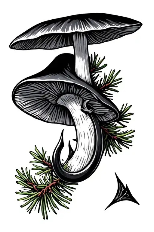 Fish Hook & Pine Mushroom