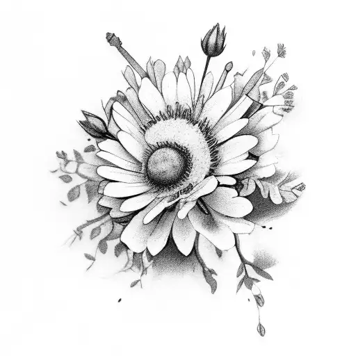 A Bouquet Of November Birth Flowers Surrounding The Name 'Johnny'