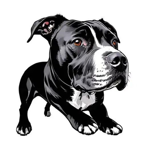 Black Lab And Pit Bull Standing