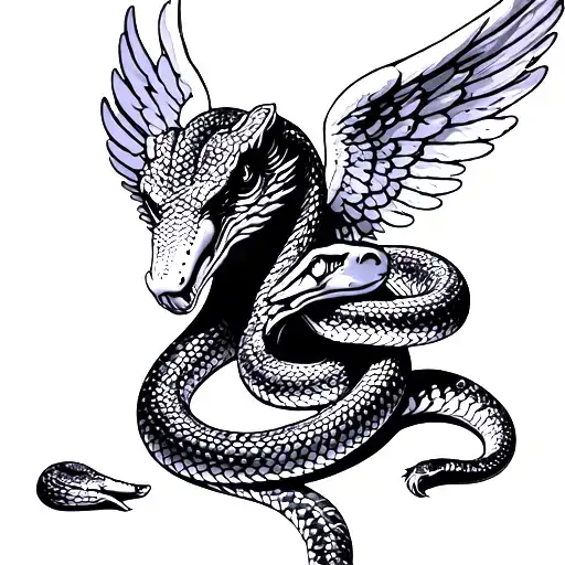 Snake With Angel Head