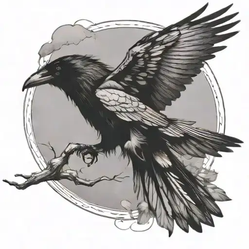 Raven Flying