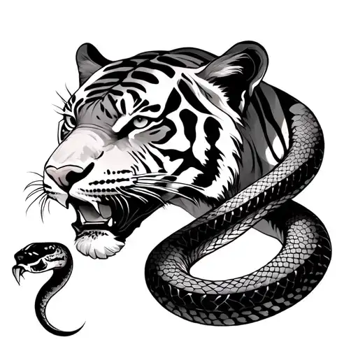 Tiger And A Snake