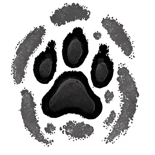 Black Lab Paw Print