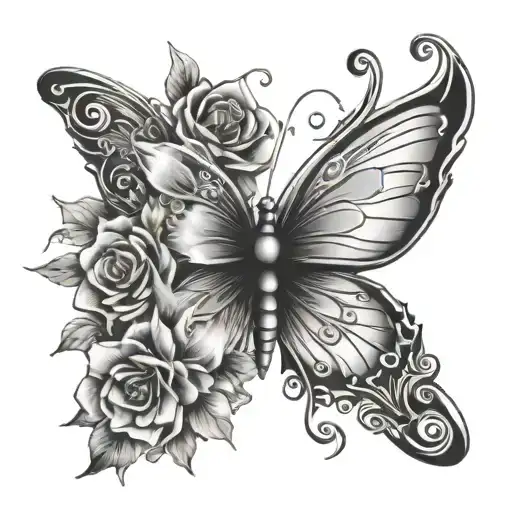 Angel Moon Butterfly Flowers