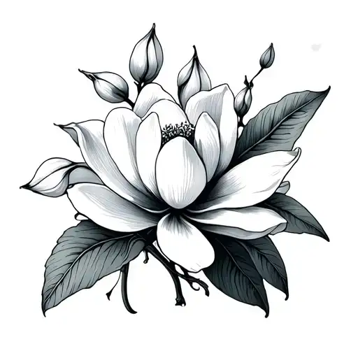 Tarrot Card With Magnolia Flowers