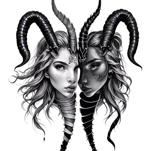 Capricorn Scorpio Two Girls