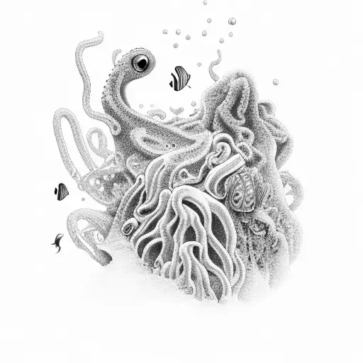 Deep Ocean With Creatures