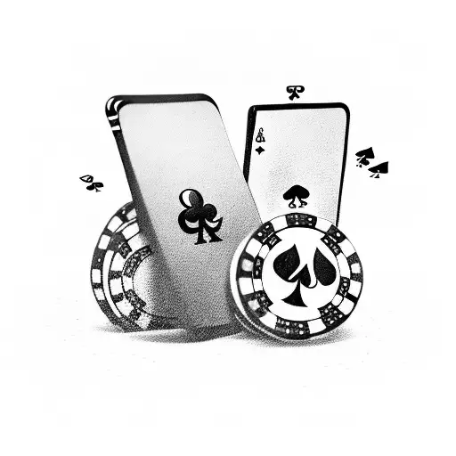 A Casino Chip With A Poker Hand Winning A Game Of Footvolley