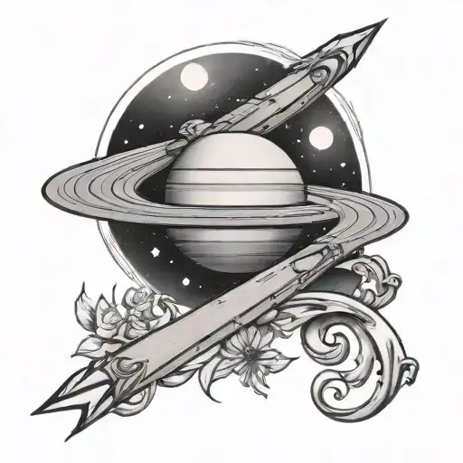 Saturn With Cancer Ribbon