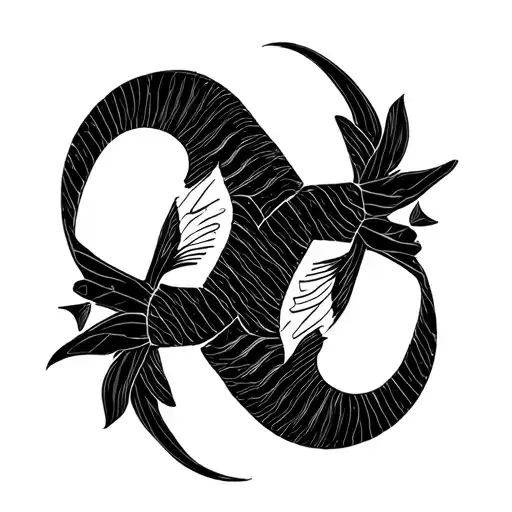Pisces With Ox Sign In Geometrical Design