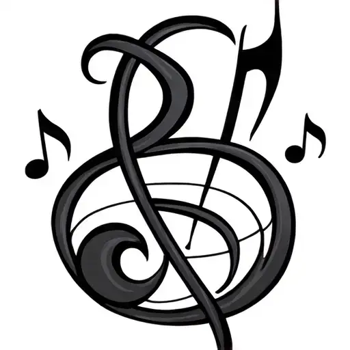 Semi Colon With Music Note Intertwined