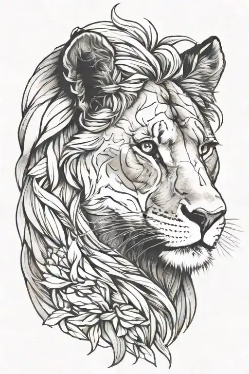 Lioness Symbolizing Strength