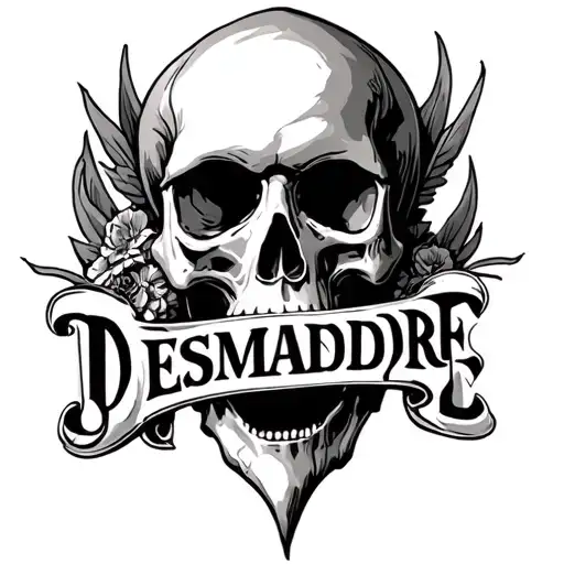 Skull With The Word Desmadre