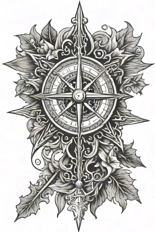 Cross With Compass Rose