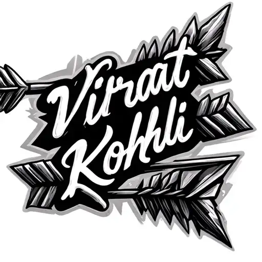 Virat Kohli Name In Arrow Piercing