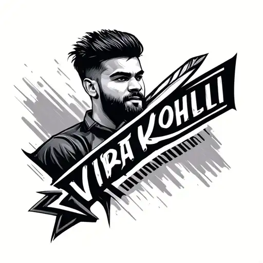 Virat Kohli Name In Arrow Design