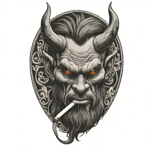 Devil Smoking Cigarette