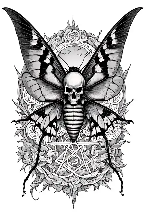 Death Moth With Pentagram