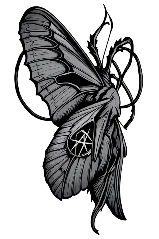 Simple Death Moth With Pentagram