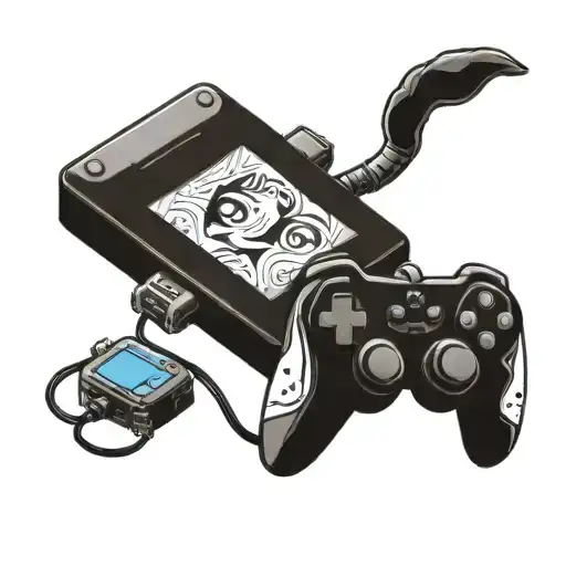 A Blue Gaming Console Being Constructed By Cats