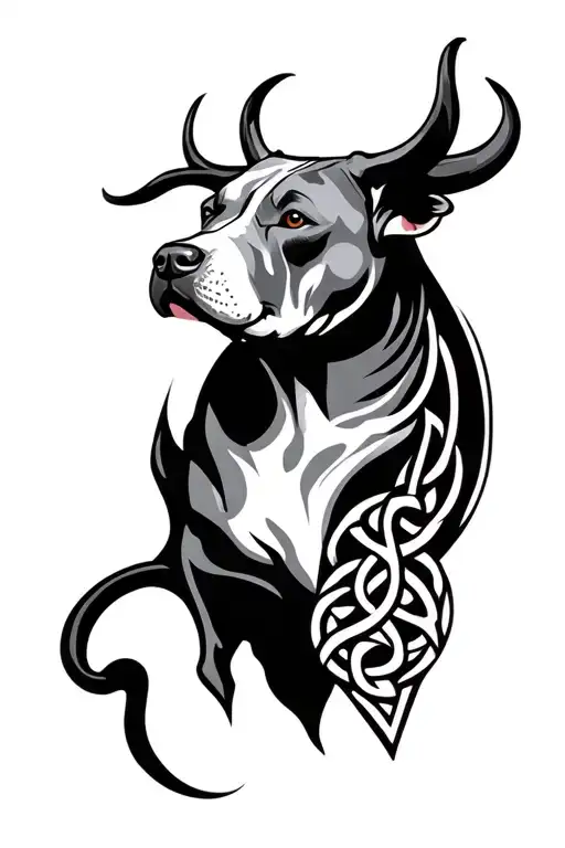 Celtic With Pittbull Head Emerging