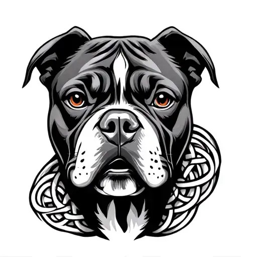 Celtic Knot Work With Pittbull Face