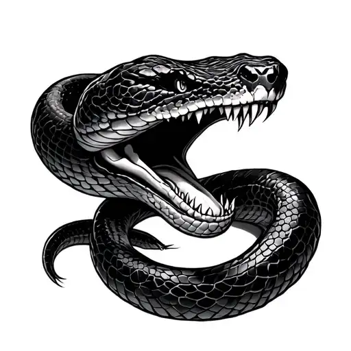 Snake With An Open Mouth