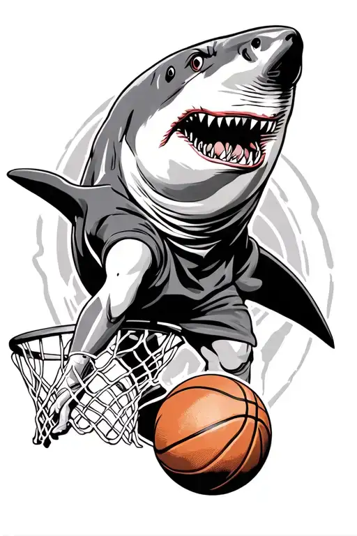Shark Dunking Basketball