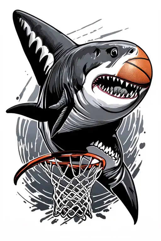 Shark Dunking Basketball