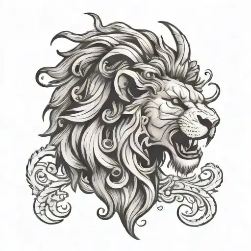 Greek Chimera Lion Head With Goat