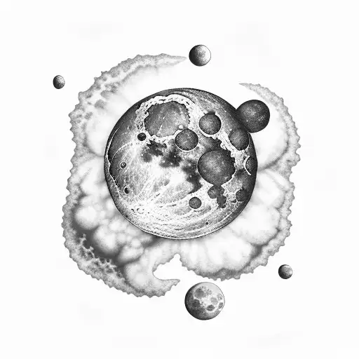 Black And White Moon Stars Sea Beach Palmtrees In Ocean Night Dan Seagrave