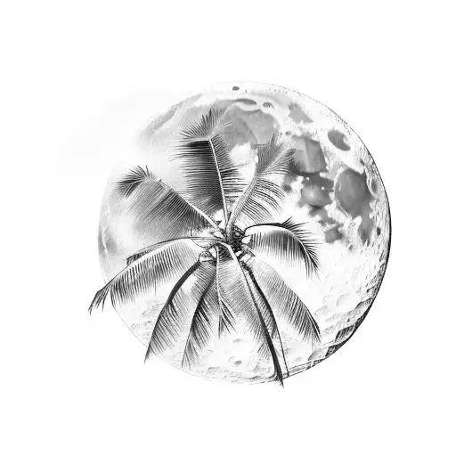 Moon Palmtrees Sea Stars