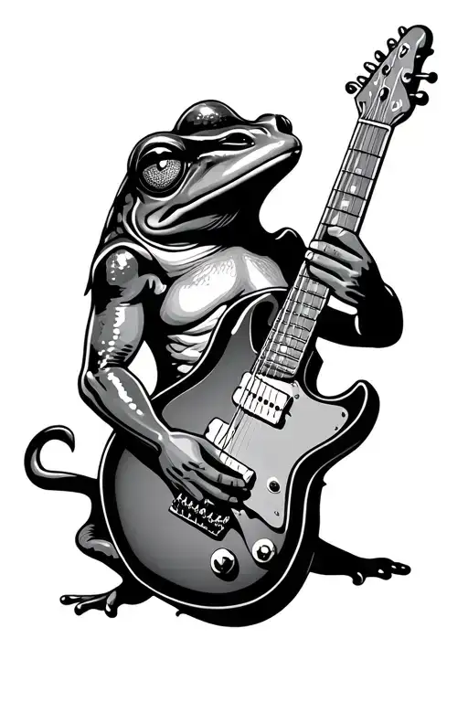 Frog Playing Electric Guitar
