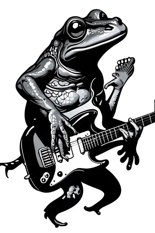 Frog Playing Electric Guitar