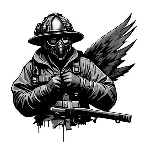 Firefighter With Mask