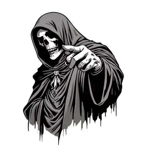 Grim Reaper Pointing His Finger
