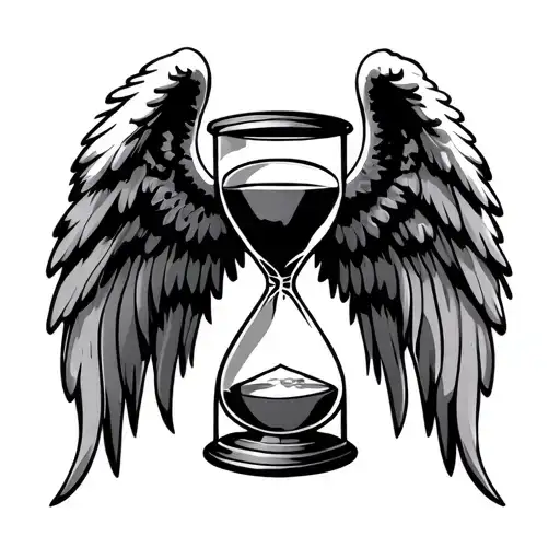 Hourglass With Angel Wings