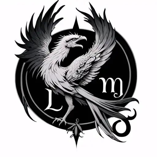 Phoenix With Initials L M G Intermoestals