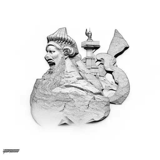 Generate A Stone Carving New York City View Tatto