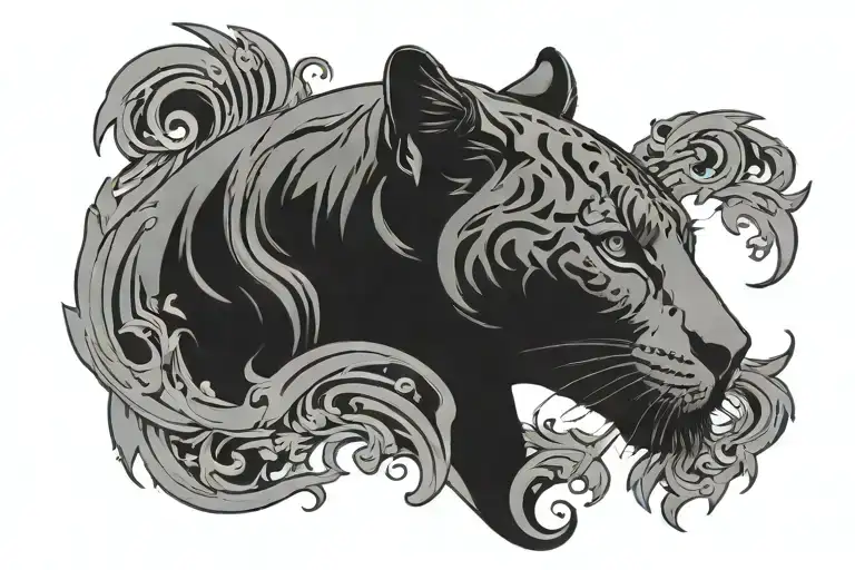 Panthere Black Silhouette Surrounded