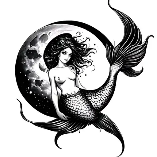 Mermaid And Moon